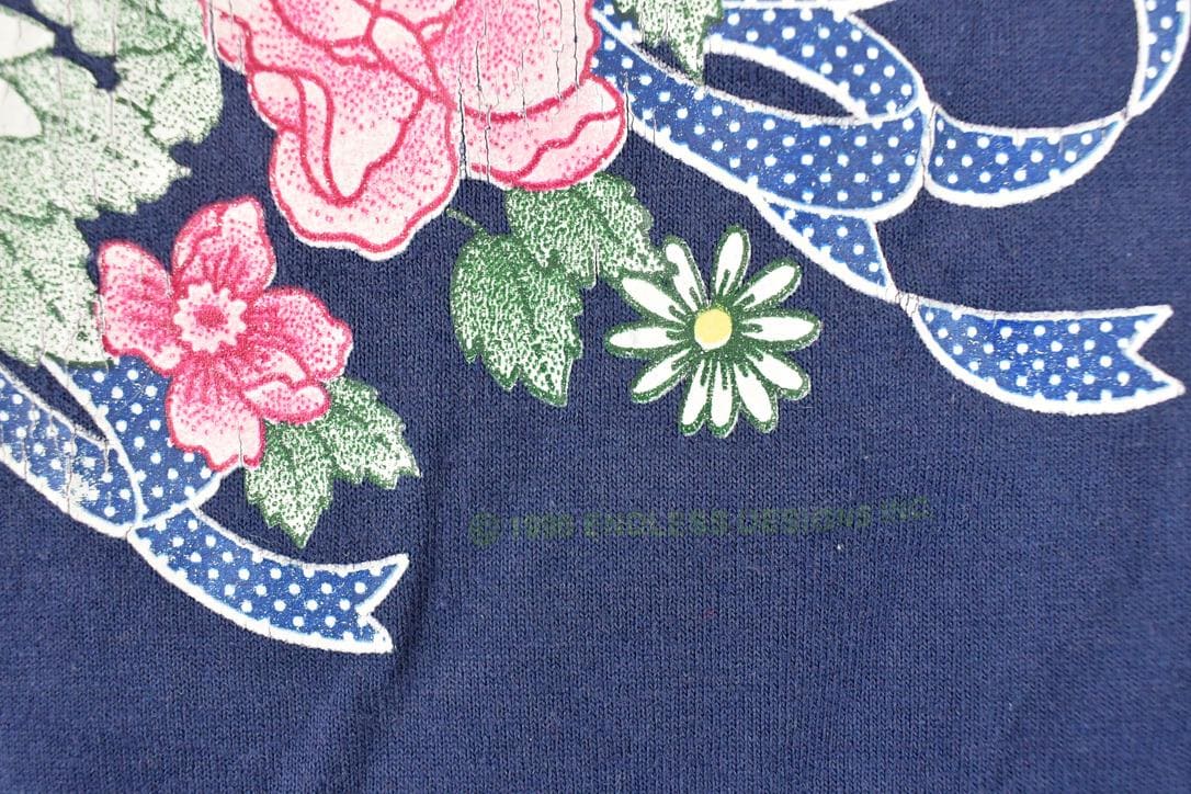 Vintage 1998 Endless Designs Grandma Floral Souvenir Collared T-Shirt Women's M / 90s Single Stitch Graphic Tee / Made in USA from propervintagecanada