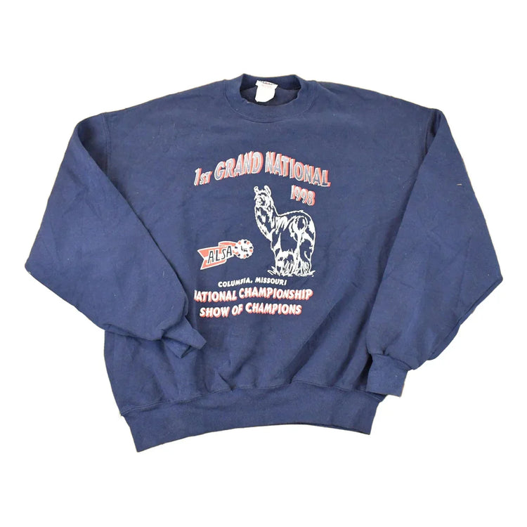 Vintage 1998 First Grand National Alsa LLama Graphic Print Crewneck Sweatshirt Mens L from propervintagecanada