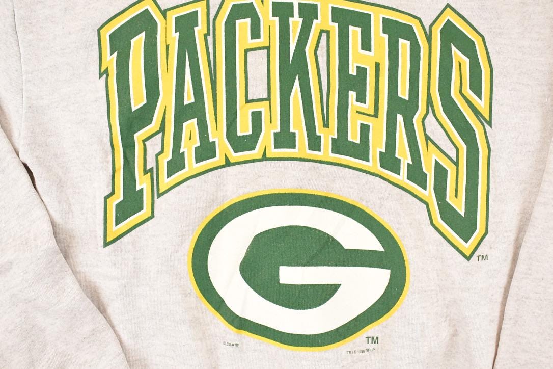 Vintage 1998 Green Bay Packers NFL Football Graphic Print Crewneck Sweatshirt Youth L from propervintagecanada
