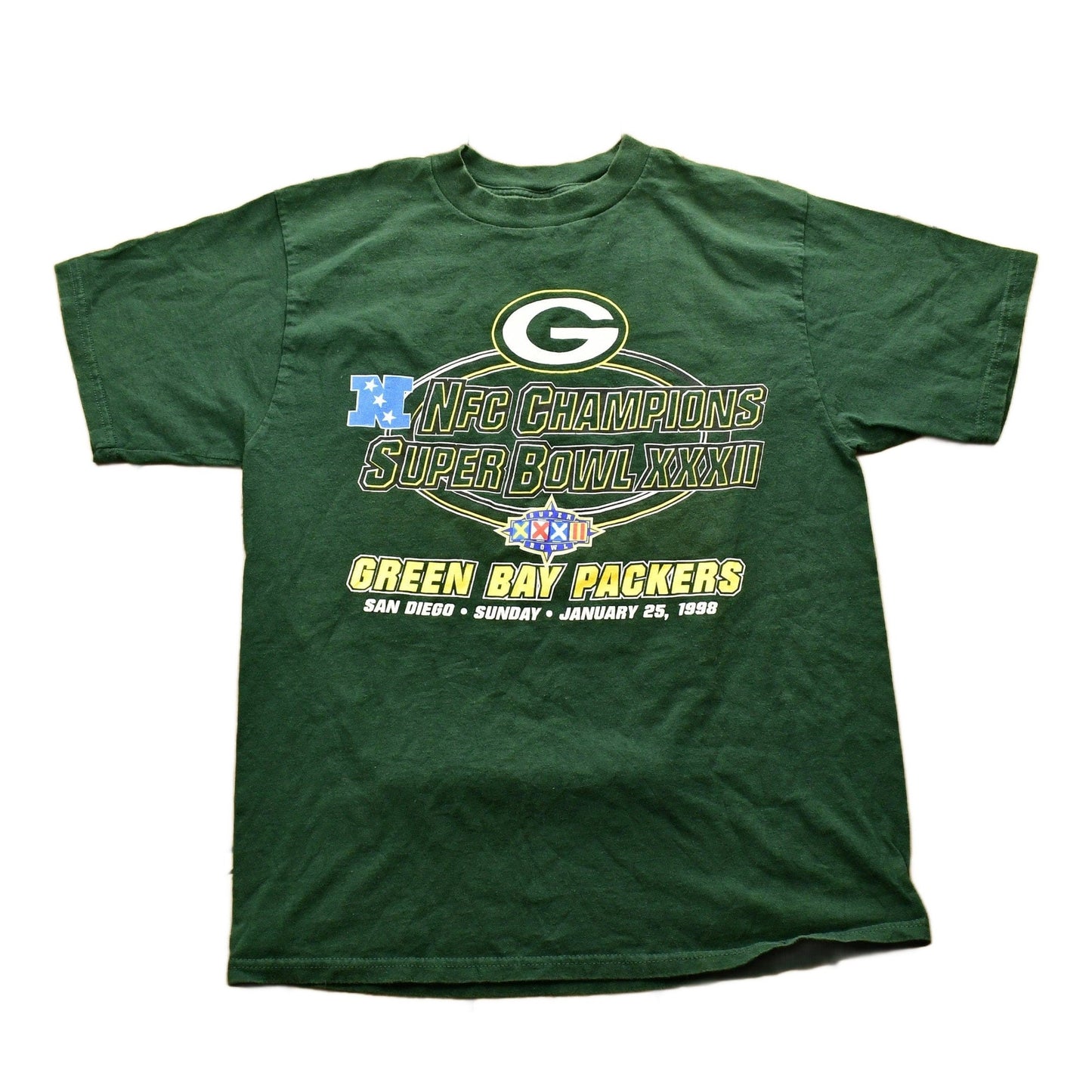Vintage 1998 Greenbay Packers Super Bowl Logo 7 T-Shirt , Graphic , 80s , 90s , Streetwear , Retro Style from propervintagecanada