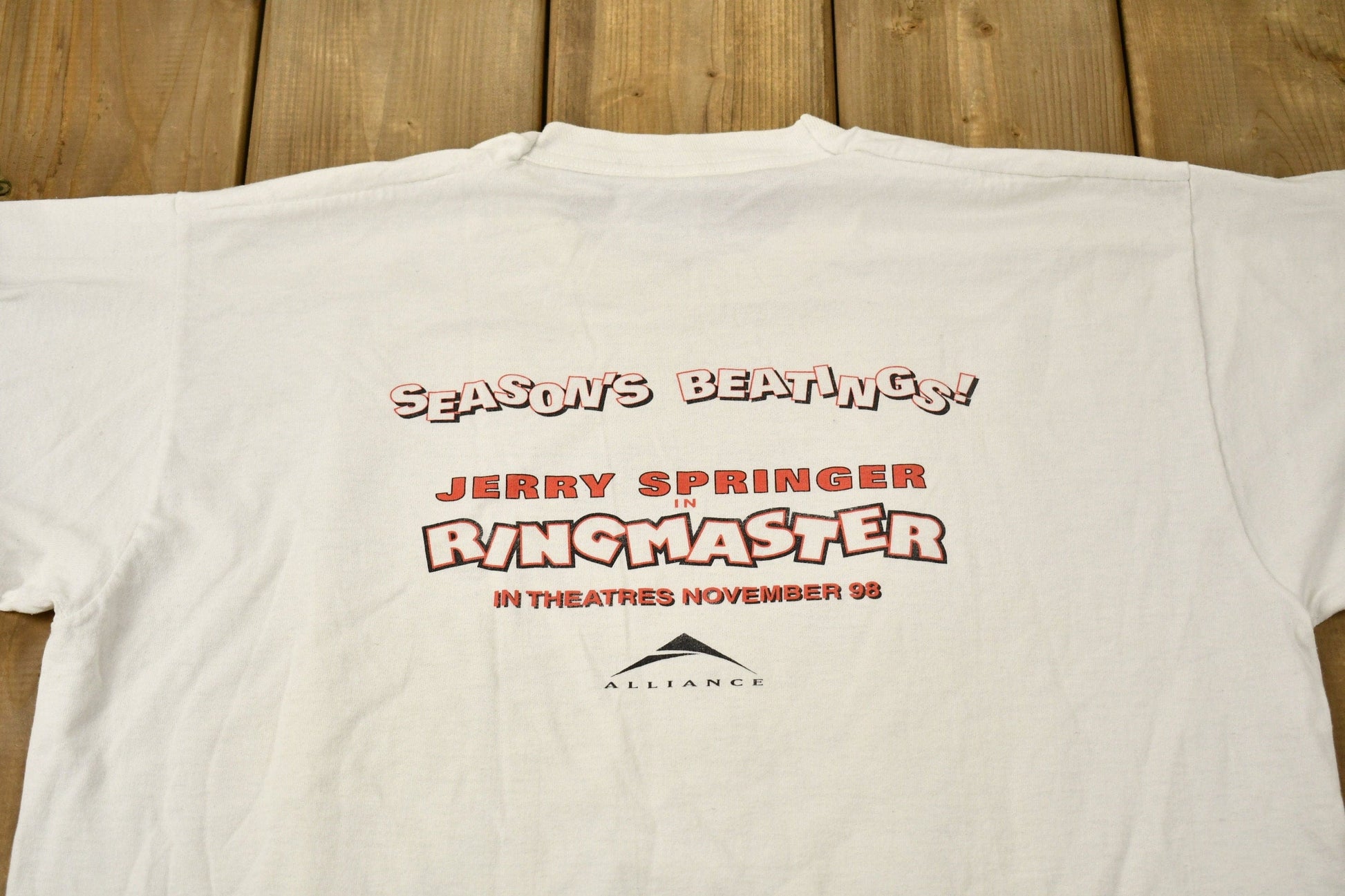 Vintage 1998 Jerry Springer In Ringer Master Movie Promo T-shirt Men's Large from propervintagecanada