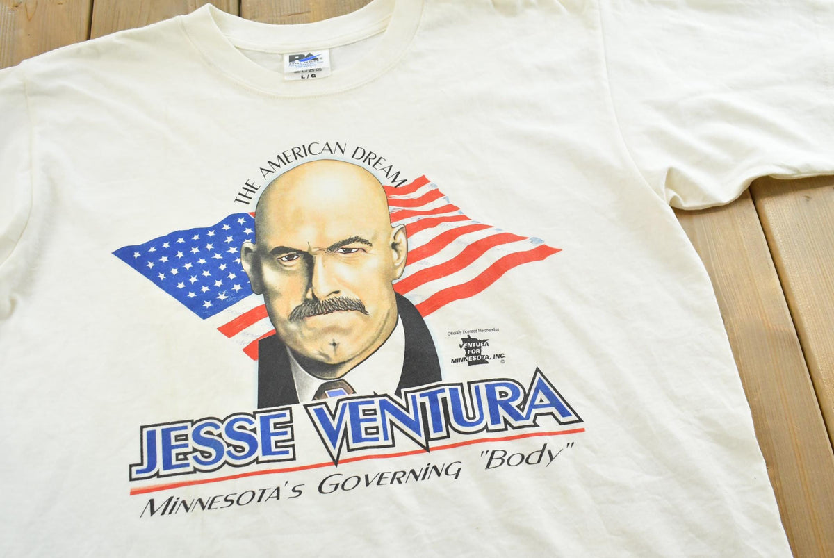 Vintage 1998 Jesse Ventura Minnesota Governor WWE T-Shirt Mens L from propervintagecanada