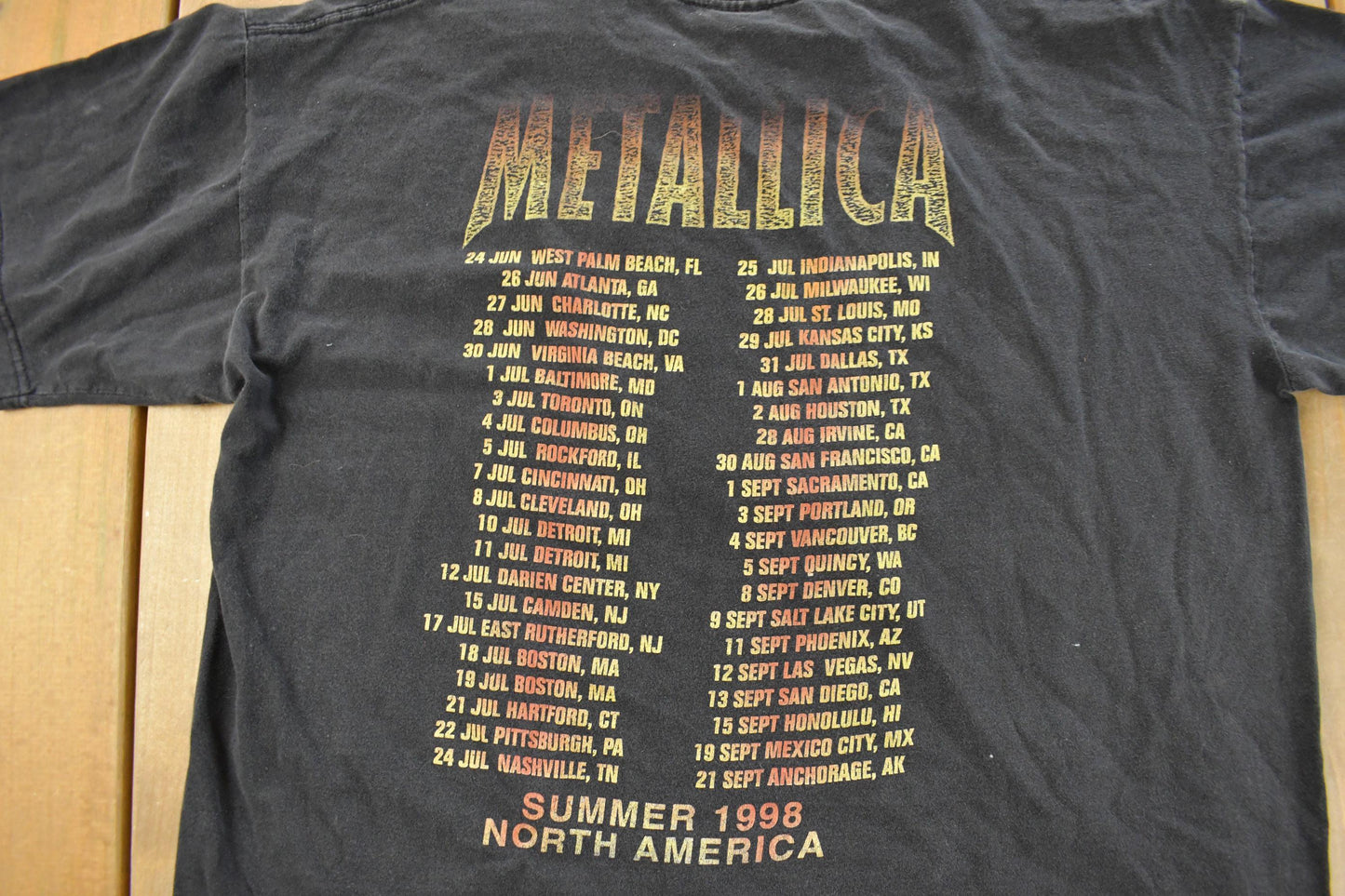 Vintage 1998 Metallica Reload Summer Tour Band T-Shirt Men's XL from propervintagecanada