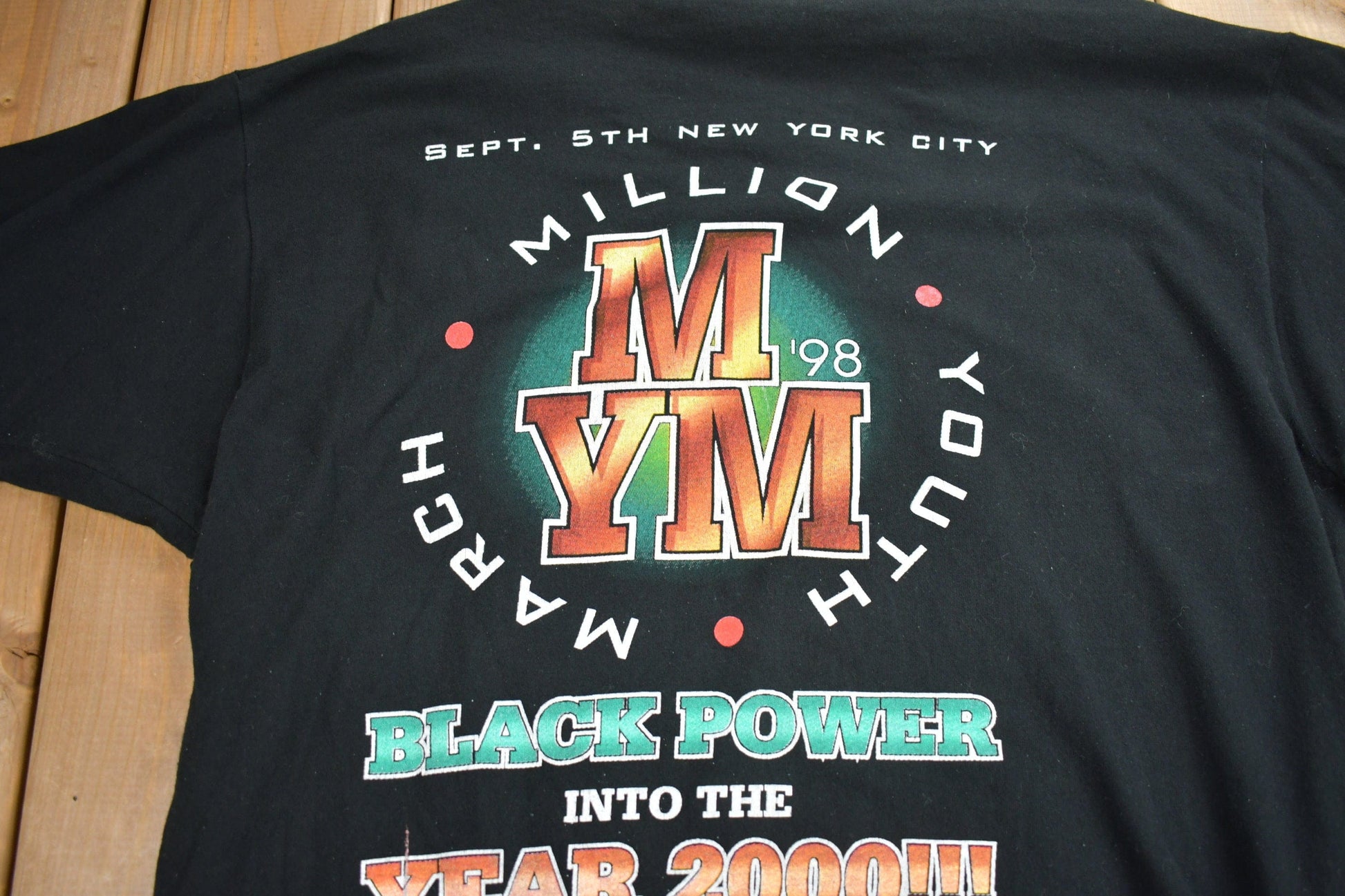 Vintage 1998 Million Youth March African American Pride Graphic T Shirt Men's XL from propervintagecanada