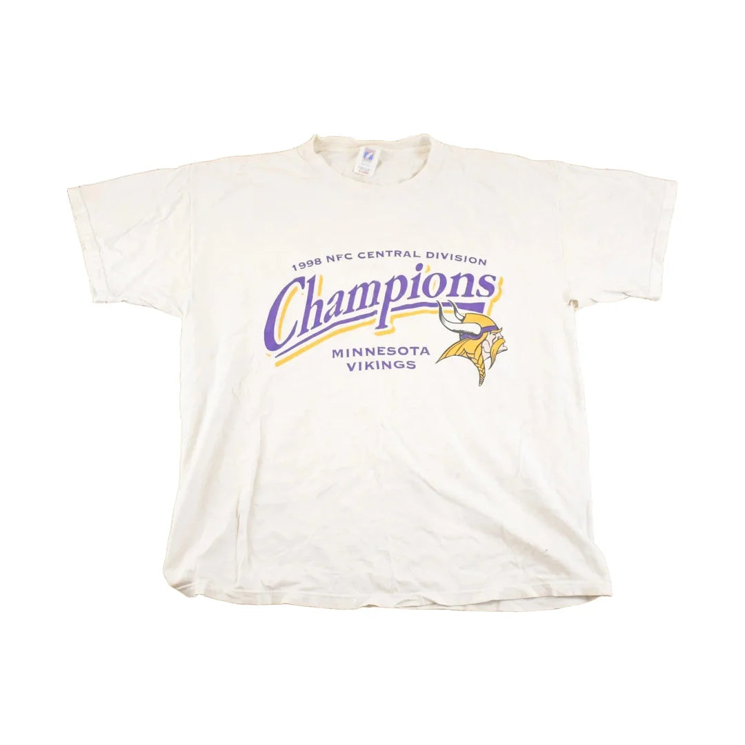 Vintage 1998 Minnesota Vikings Champions NFL T Shirt Men's L from propervintagecanada