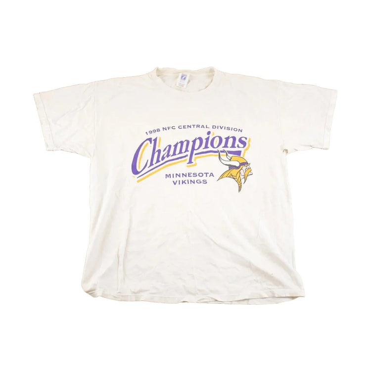 Vintage 1998 Minnesota Vikings Champions NFL T Shirt Men's L from propervintagecanada