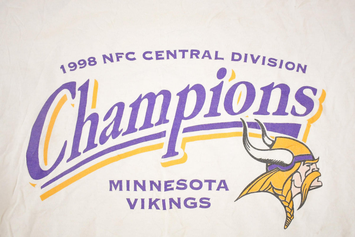 Vintage 1998 Minnesota Vikings Champions NFL T Shirt Men's L from propervintagecanada