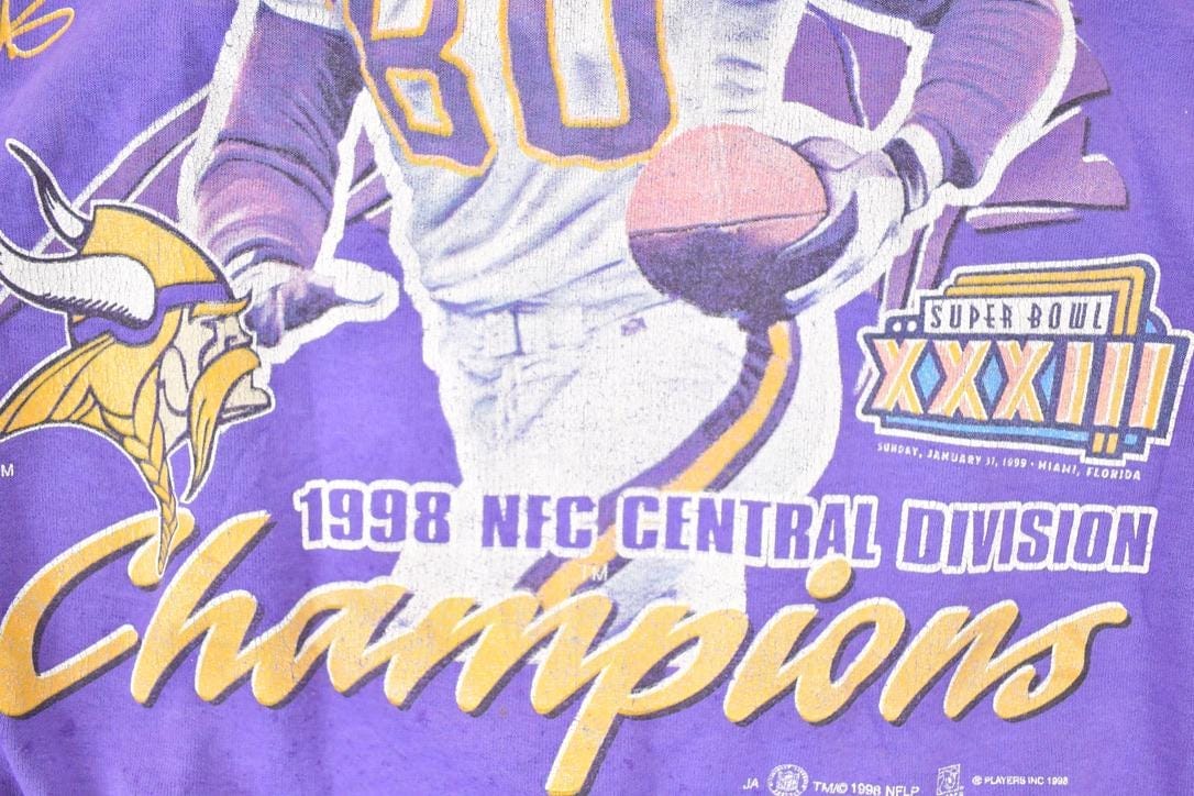 Vintage 1998 Minnesota Vikings Super Bowl Champions NFL Crewneck Sweatshirt Men's XL from propervintagecanada