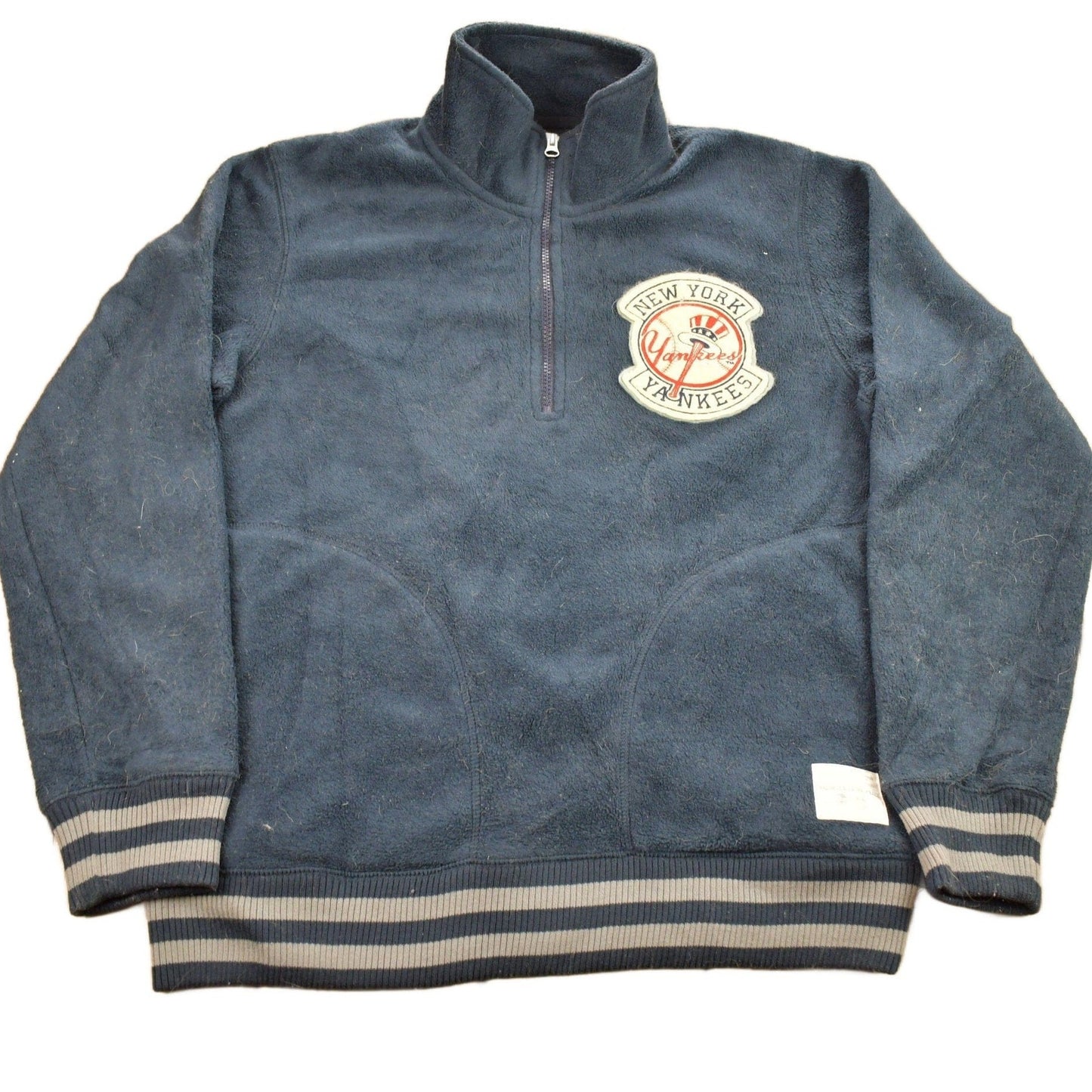 Vintage 1998 New Yankees MLB Heavy Weight Quarter Zip Fleece Sweater Men's XL from propervintagecanada