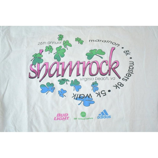Vintage 1998 Shamrock 5K Walk Souvenir Single Stitch Graphic Print T-Shirt Made In USA Men's Large from propervintagecanada