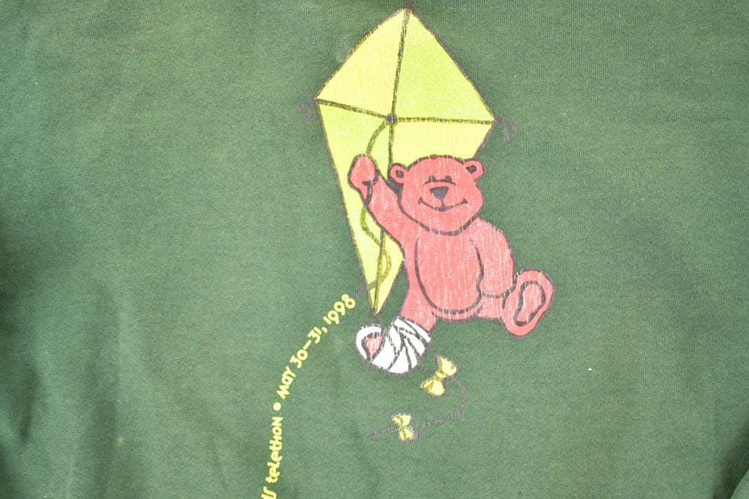 Vintage 1998 Sick Kids Cute Teddy Bears Crewneck Sweatshirt Men's L from propervintagecanada