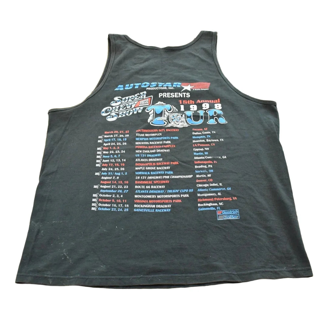 Vintage 1998 Super Chevy Car Show Tour Tank Top Men's XL from propervintagecanada