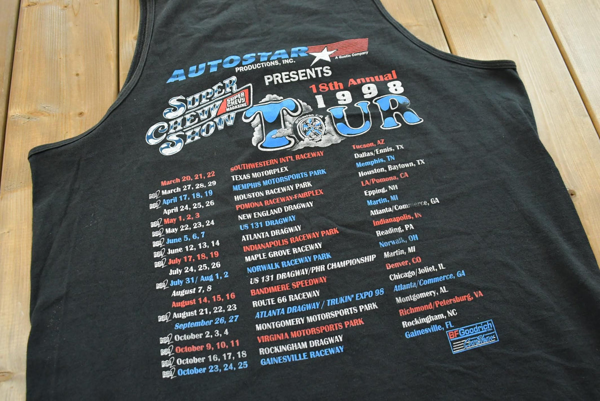 Vintage 1998 Super Chevy Car Show Tour Tank Top Men's XL from propervintagecanada