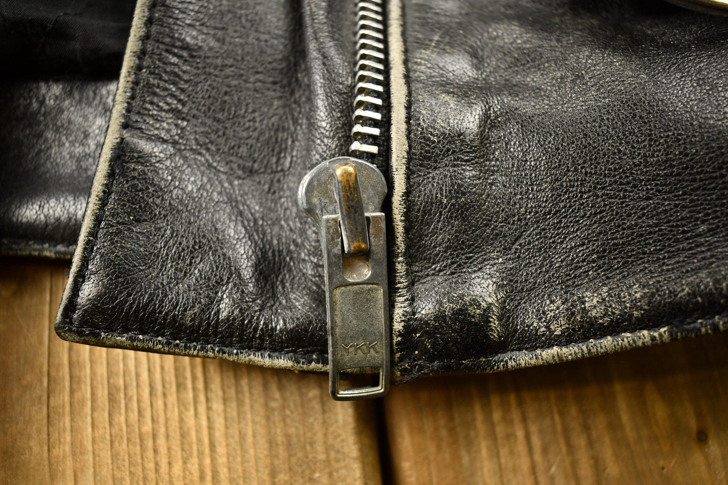 Vintage 1998s Fringed Leather Motorcycle Jacket Men's Large from propervintagecanada