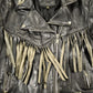 Vintage 1998s Fringed Leather Motorcycle Jacket Men's Large from propervintagecanada