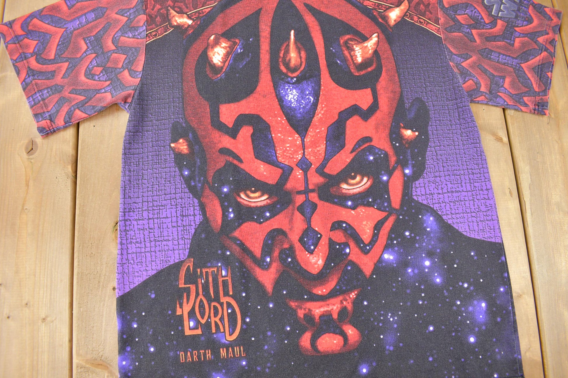 Vintage 1999 Darth Maul Sith Lord All Over Print Star Wars Episode 1 T-Shirt Men's Large from propervintagecanada