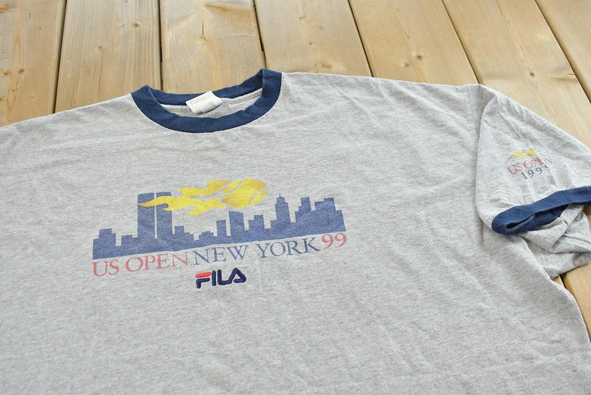 Vintage 1999 FILA US Open Tennis Ringer T-Shirt Mens 3XL from propervintagecanada