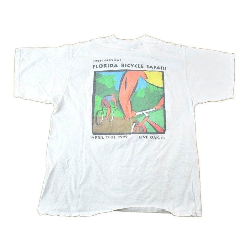 Vintage 1999 Florida Bicycle Safari Souvenir Single Stitch Graphic Print T-Shirt Made In USA Men's Small from propervintagecanada