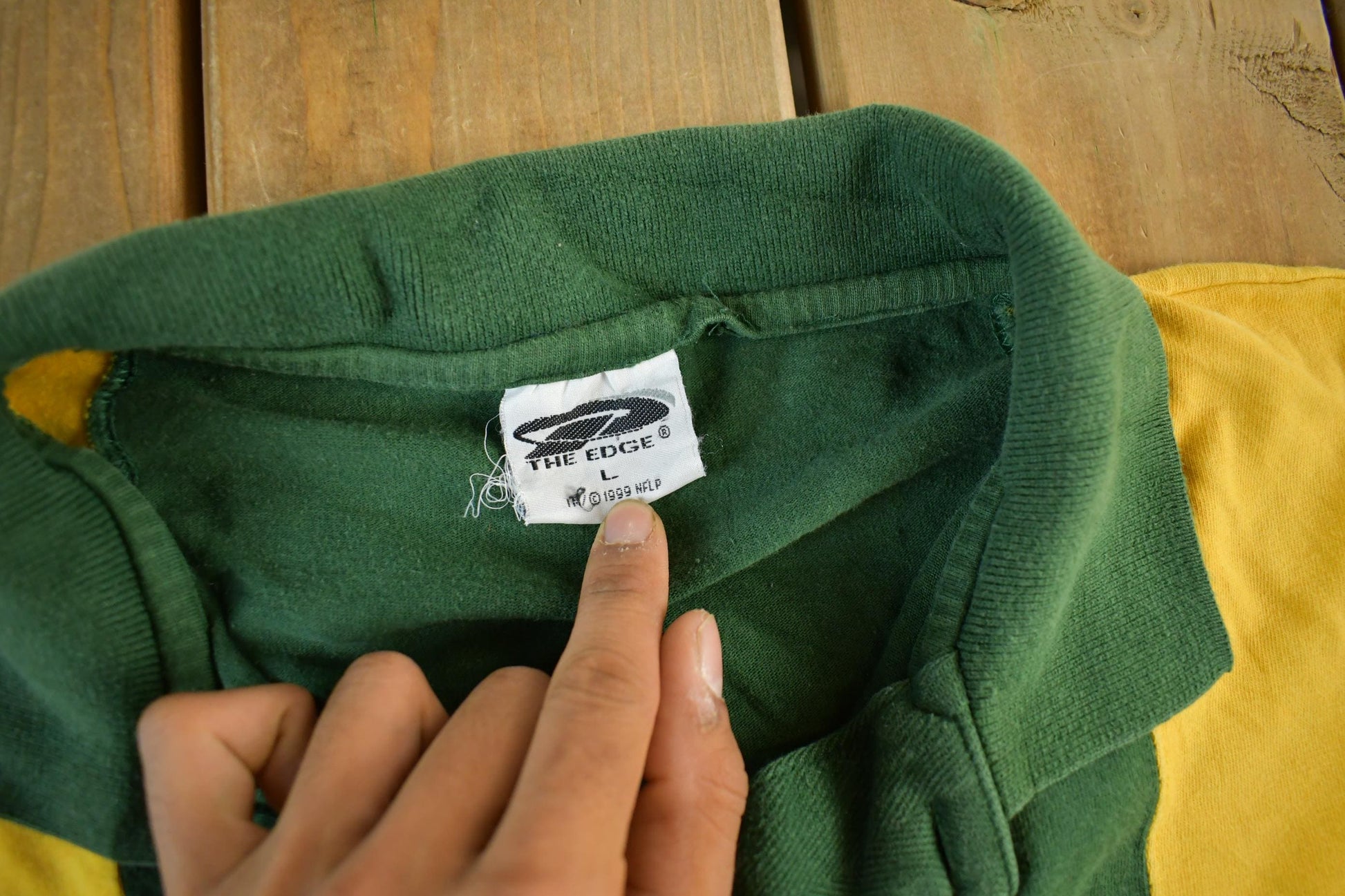 Vintage 1999 Green Bay Packers NFL Long Sleeve Rugby Polo Shirt Men's Large