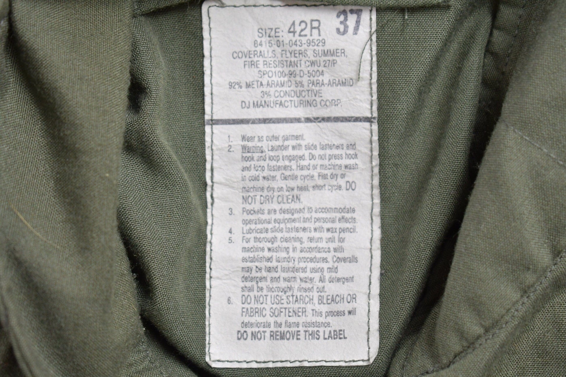 Vintage 1999 Military Flyers Coveralls Jumpsuit Size 42R from propervintagecanada