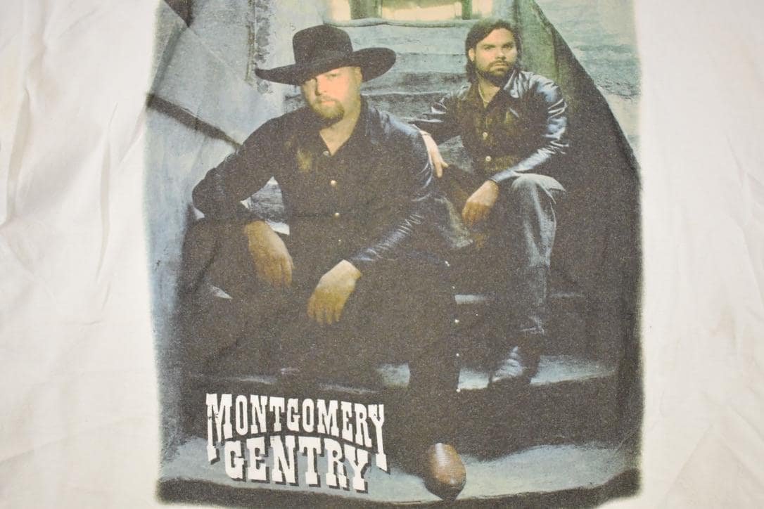 Vintage 1999 Montgomery Gentry Tattoos And Scars Autographed Souvenir Band T-Shirt Men's XL from propervintagecanada