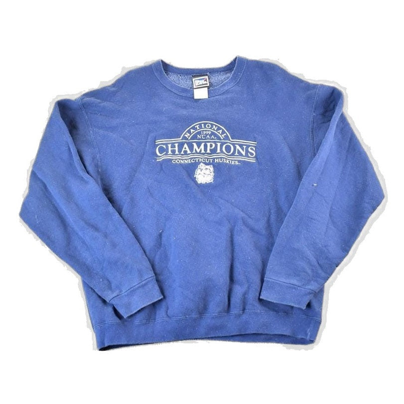 Vintage 1999 Pro Player Connecticut Huskies National Champions University Crewneck Mens L from propervintagecanada
