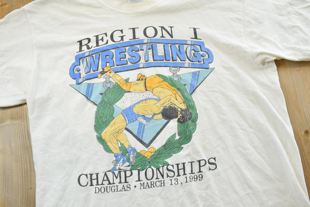 Vintage 1999 Refion 1 Wrestling Championships High School T Shirt Mens L from propervintagecanada