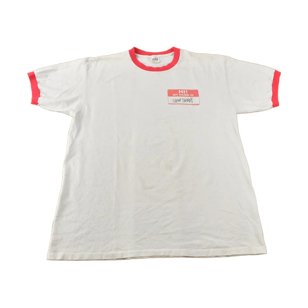 Vintage 1999 Slim Shady Eminem Graphic Ringer T Shirt from propervintagecanada