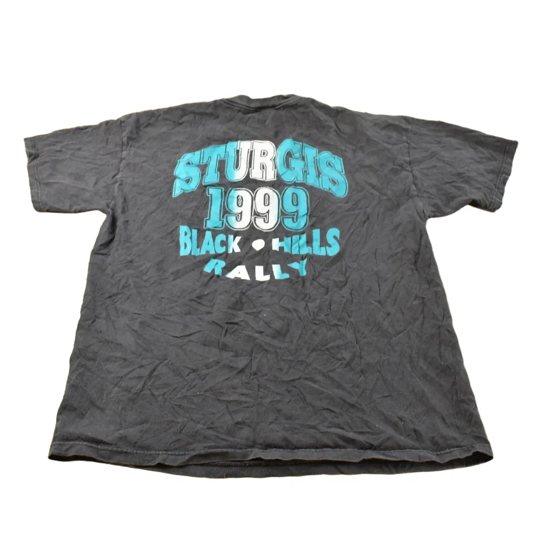 Vintage 1999 Sturgis Black Hills Rally Motor Classic Graphic T-Shirt Men's XL from propervintagecanada