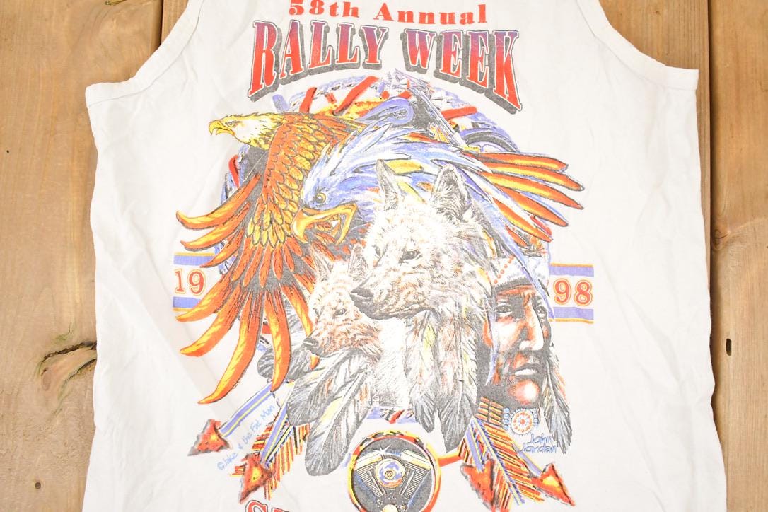 Vintage 1999 Tennessee River Sturgis Rally Week Motorcycle Tank Top Men's M from propervintagecanada