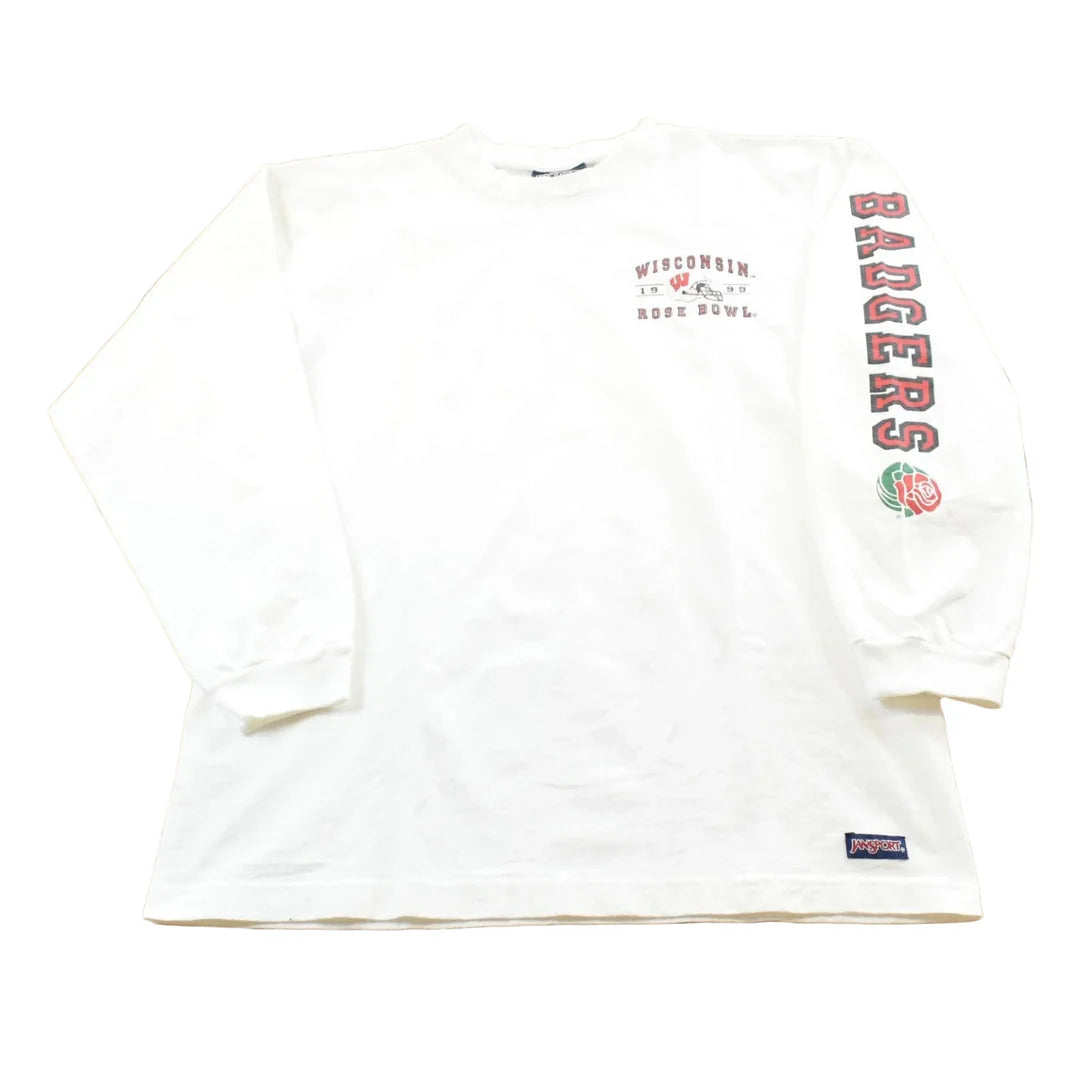 Vintage 1999 University Of Wisconsin Badgers Collegiate Rose Bowl Long Sleeve T-Shirt Mens M from propervintagecanada