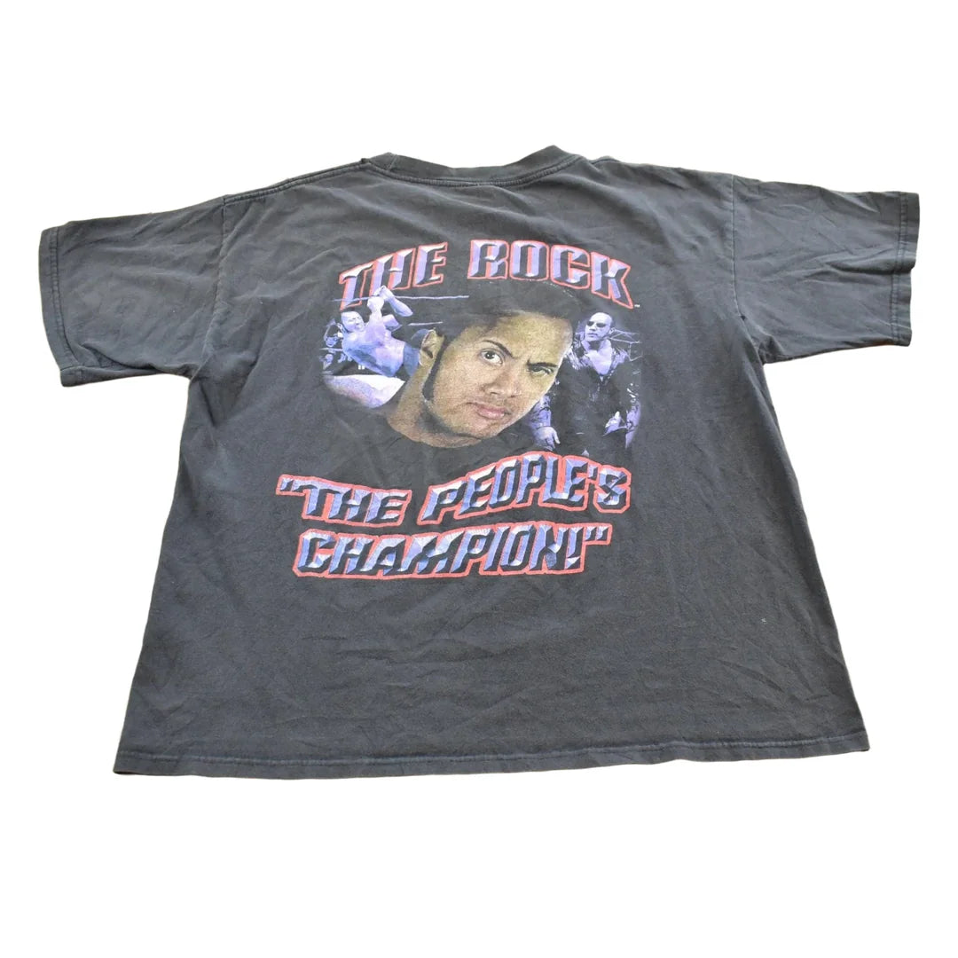 Vintage 1999 WWE The Rock Know Your Role Wrestling T-Shirt Mens Men's Large from propervintagecanada