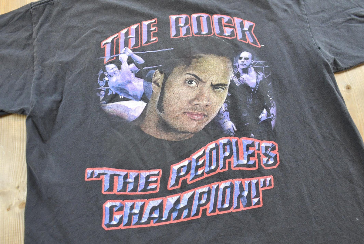Vintage 1999 WWE The Rock Know Your Role Wrestling T-Shirt Mens Men's Large from propervintagecanada