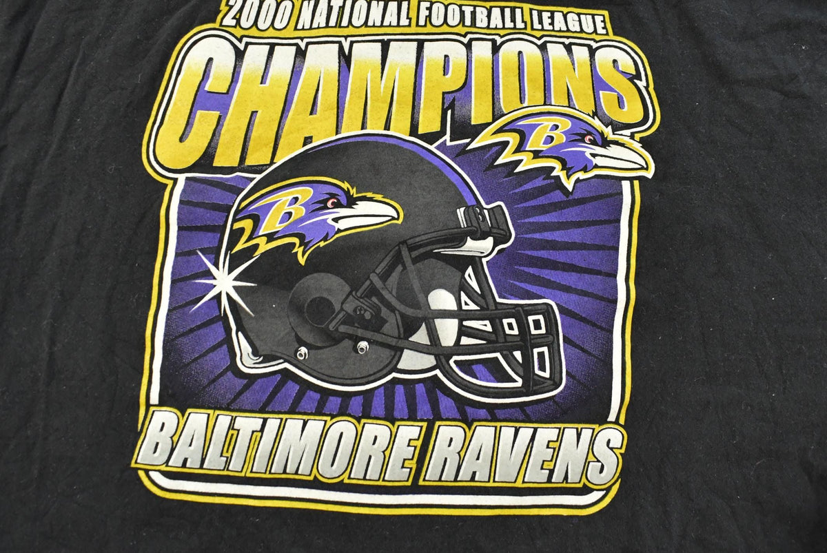 Vintage 2000 Baltimore Ravens NFL Superbowl Champions Graphic T-Shirt Men's XL from propervintagecanada