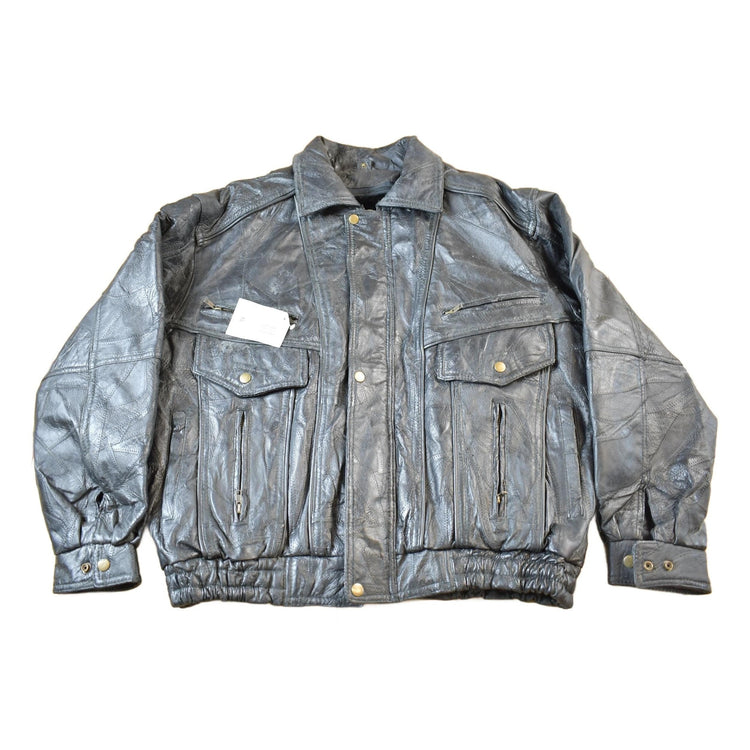 Vintage 2000 Giovanni Navarre Leather Biker Jacket With Lining Men's XL NWT from propervintagecanada