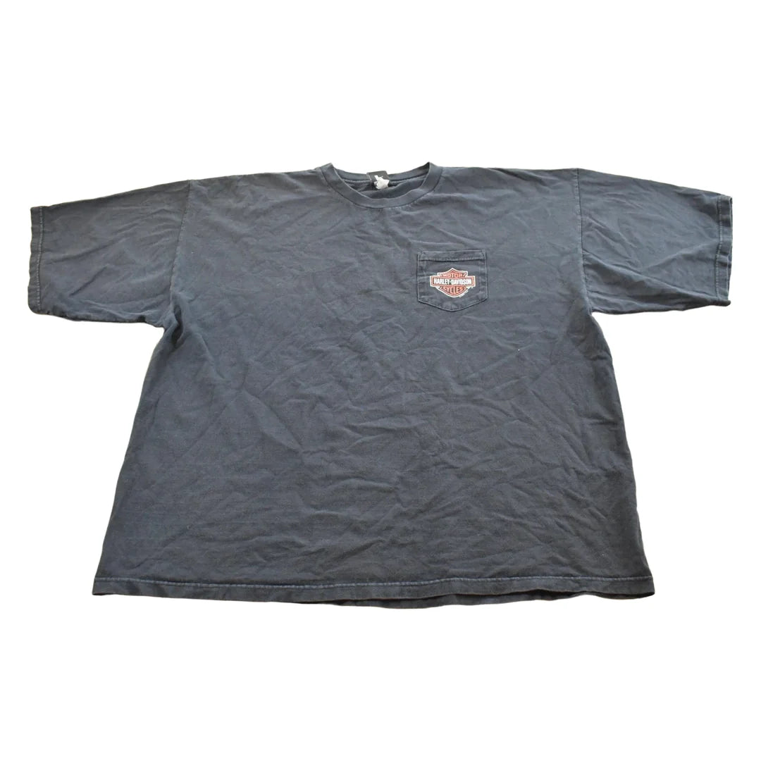 Vintage 2000 Harley Davidson Columbus Ohio Logo Pocket T-Shirt Men's 3XL from propervintagecanada
