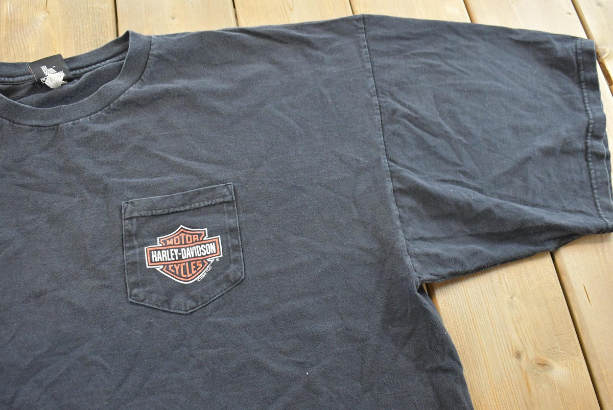 Vintage 2000 Harley Davidson Columbus Ohio Logo Pocket T-Shirt Men's 3XL from propervintagecanada