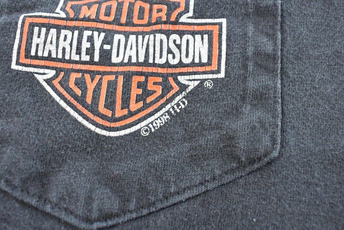 Vintage 2000 Harley Davidson Columbus Ohio Logo Pocket T-Shirt Men's 3XL from propervintagecanada