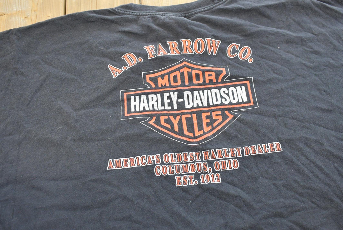 Vintage 2000 Harley Davidson Columbus Ohio Logo Pocket T-Shirt Men's 3XL from propervintagecanada