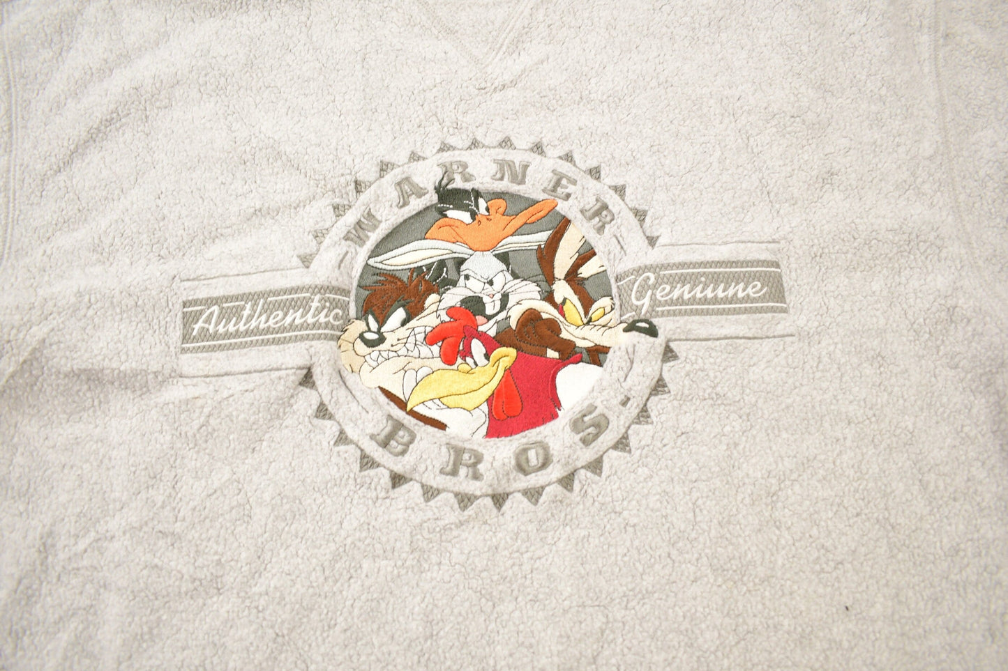 Vintage 2000 Looney Tunes Embroidered Fleece Crewneck Sweatshirt Men's Large from propervintagecanada