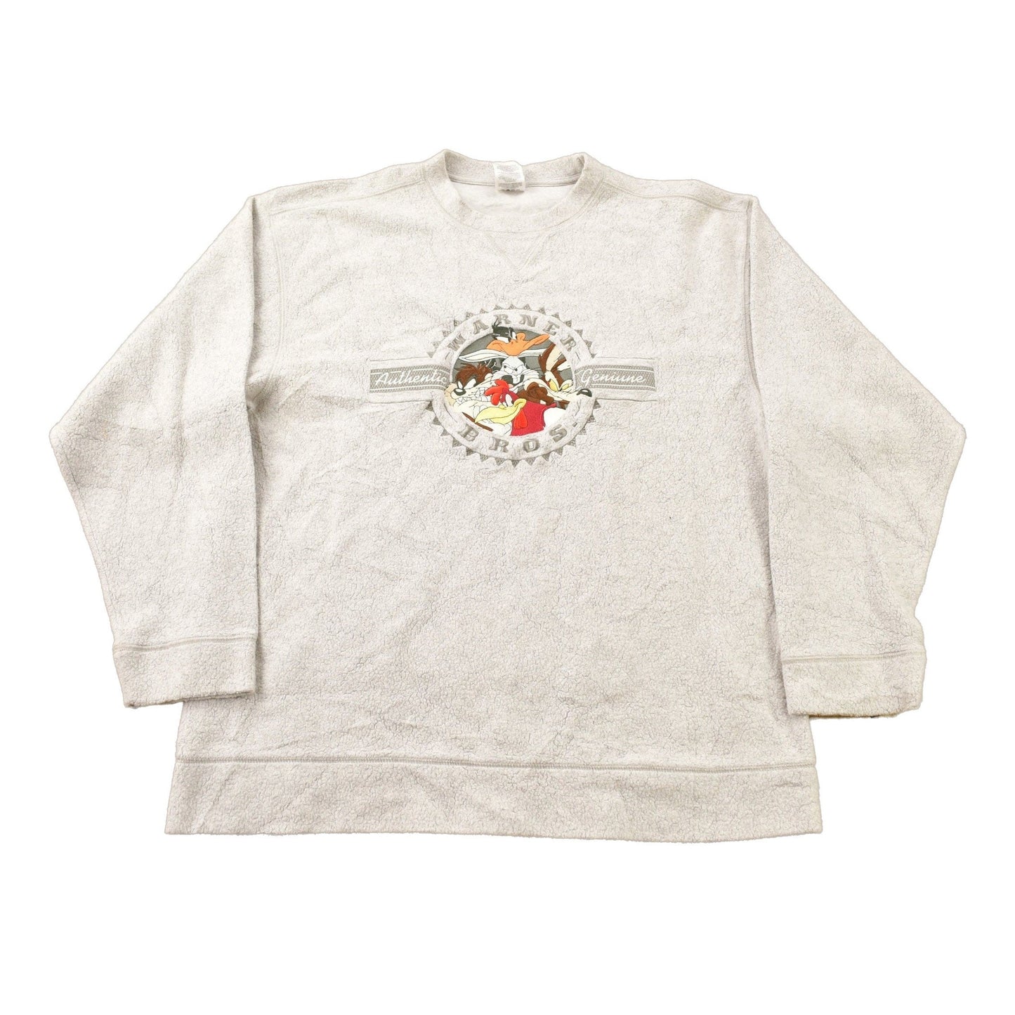 Vintage 2000 Looney Tunes Embroidered Fleece Crewneck Sweatshirt Men's Large from propervintagecanada