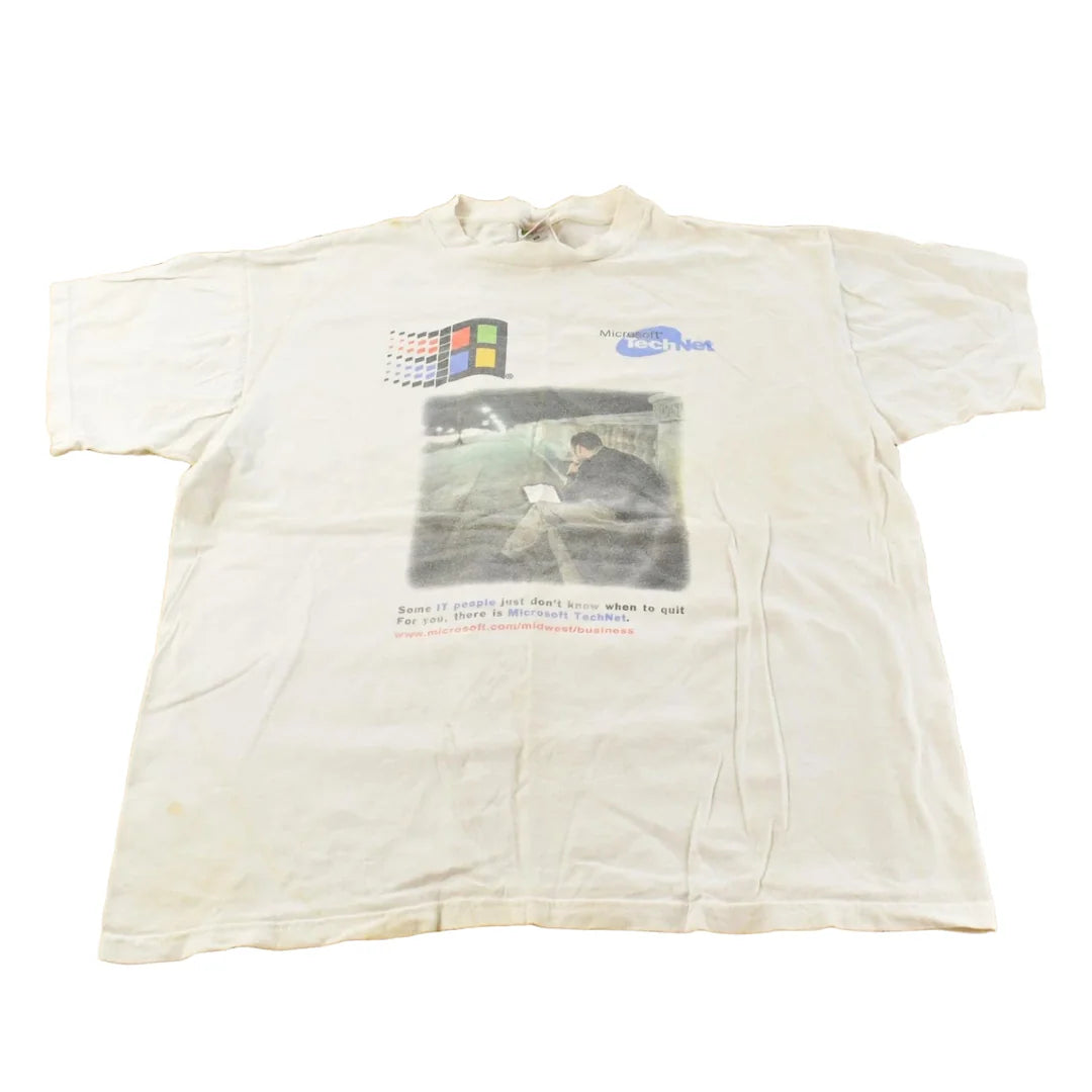 Vintage 2000 Microsoft Windows TechNet IT Souvenir T-Shirt Mens L from propervintagecanada