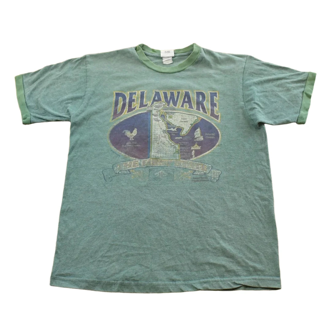 Vintage 2000's Delaware Souvenir Travel T-Shirt Mens M from propervintagecanada