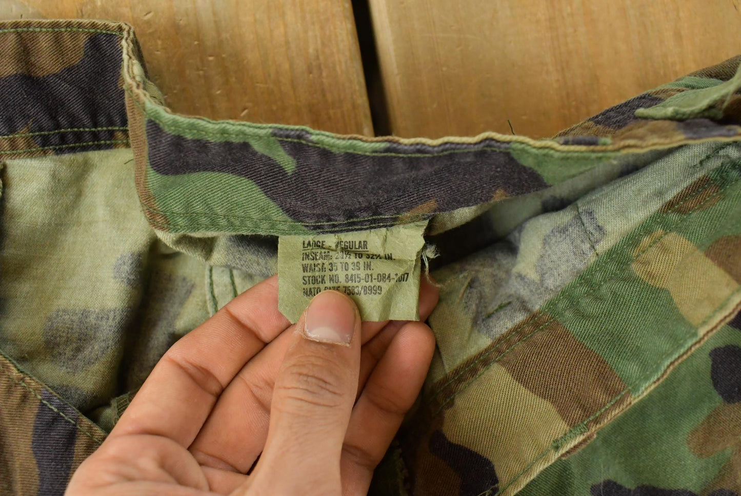 Vintage 2000s Army Military Woodland Camo Cargo Pants Men's Large from propervintagecanada