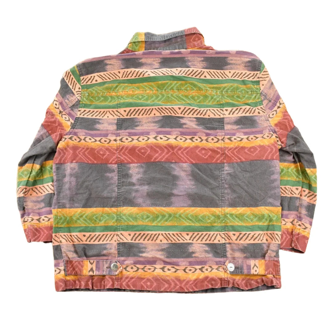 Vintage 2000s Attitude Aztec All Over Print Button Up Shirt Women's M / Y2K Streetwear / Geometric Pattern / Western / Navajo from propervintagecanada