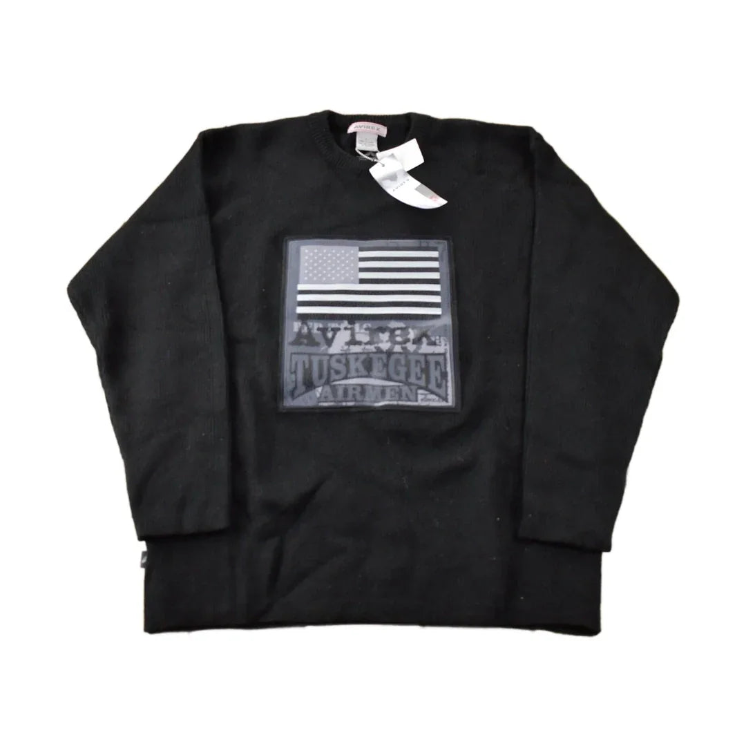 Vintage 2000s Avirex Embroidered Deadstock Knit Crewneck Sweater Size L from propervintagecanada