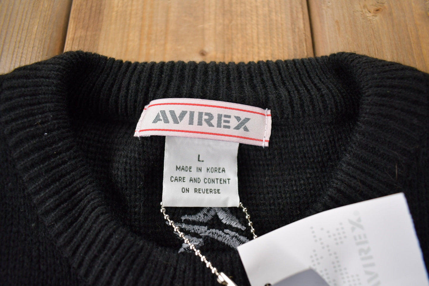 Vintage 2000s Avirex Embroidered Deadstock Knit Crewneck Sweater Size L from propervintagecanada
