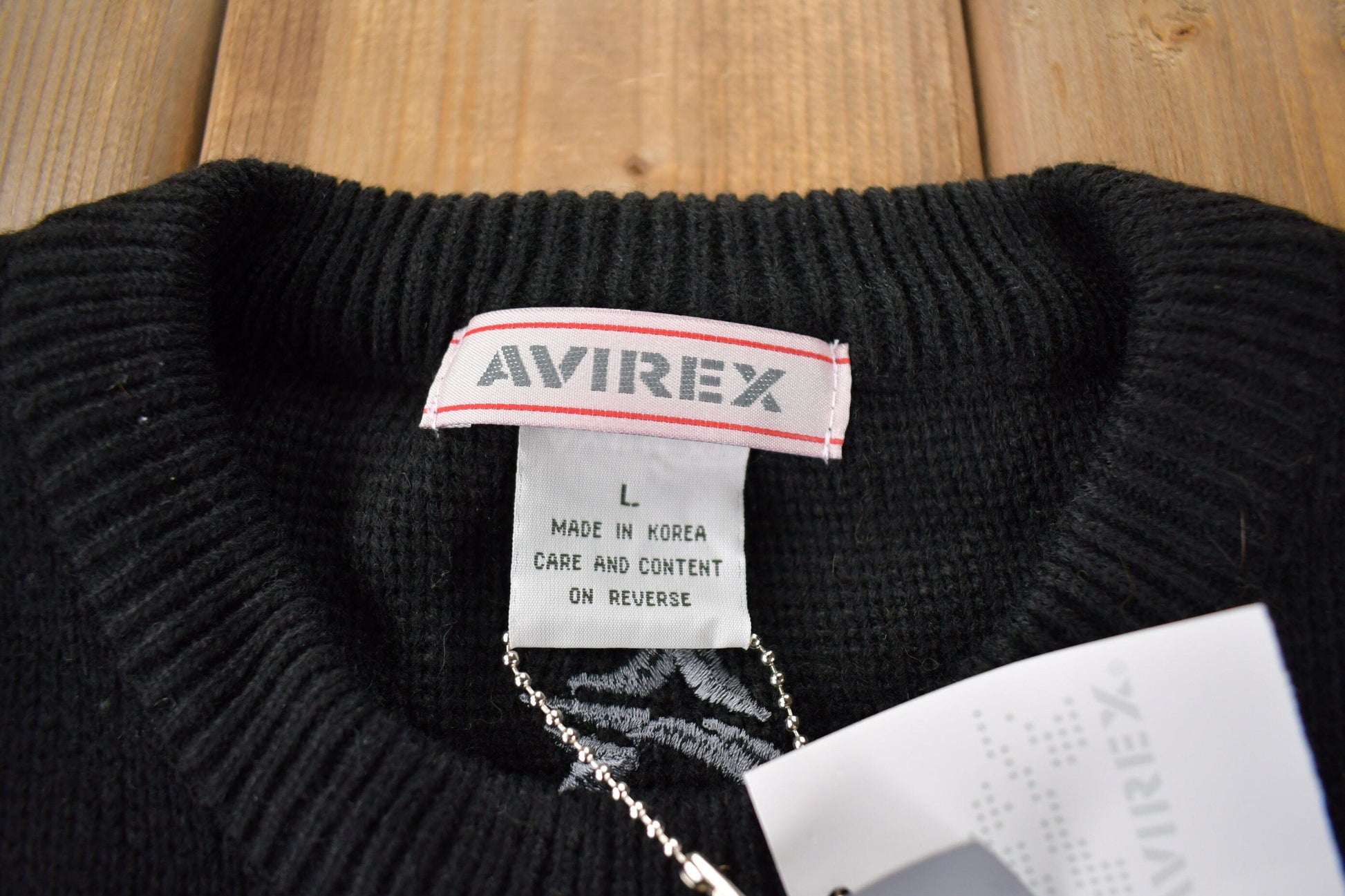 Vintage 2000s Avirex Embroidered Deadstock Knit Crewneck Sweater Size L from propervintagecanada
