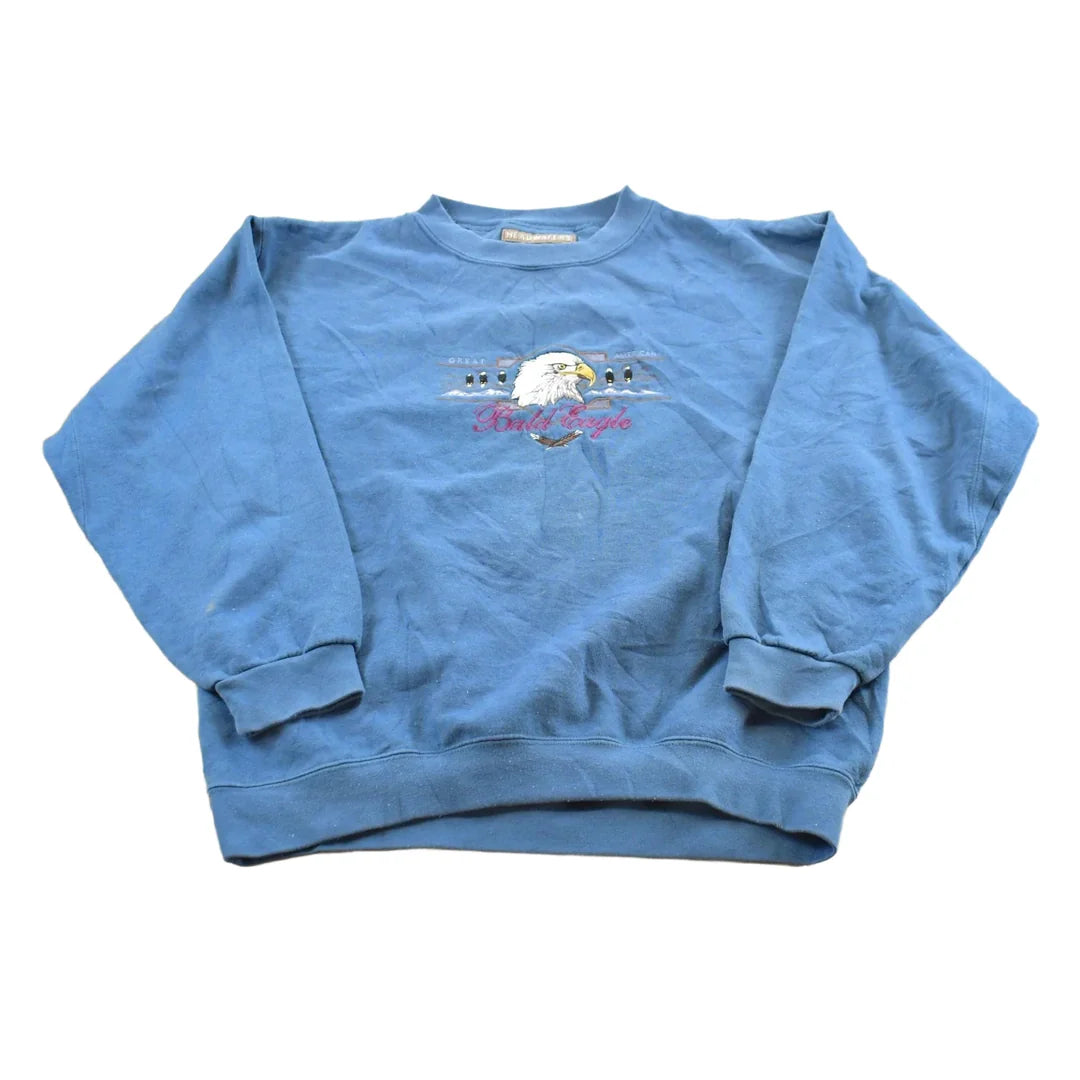 Vintage 2000s Bald Eagle Embroidered Crewneck Sweatshirt Mens L from propervintagecanada