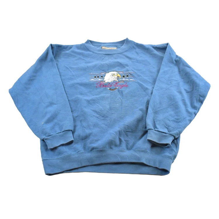 Vintage 2000s Bald Eagle Embroidered Crewneck Sweatshirt Mens L from propervintagecanada